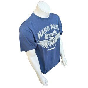 Hard Rock Cafe Men's Orlando Est 1971 Blue Short Sleeve Shirt Size Large